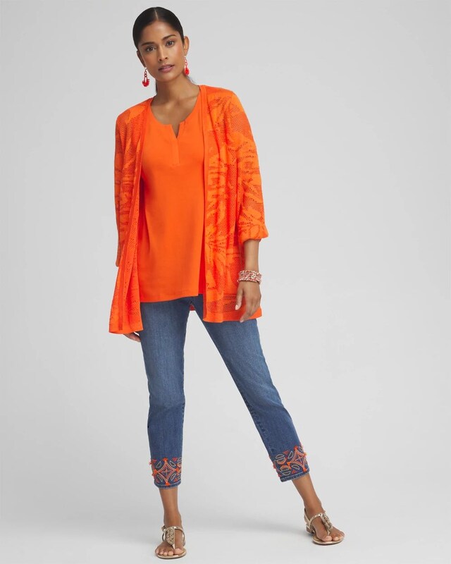 Pull-on Embellished Cropped Jeans - image 2